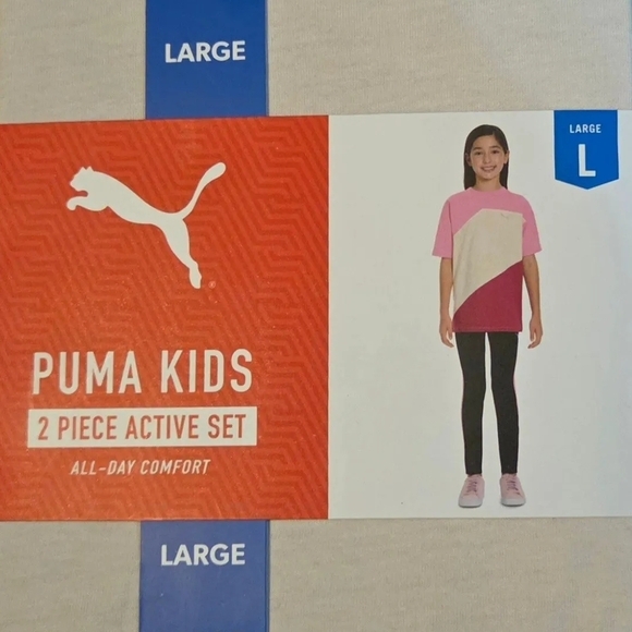 Puma Girls 2 Piece Set - Purple and Black - Picture 1 of 2